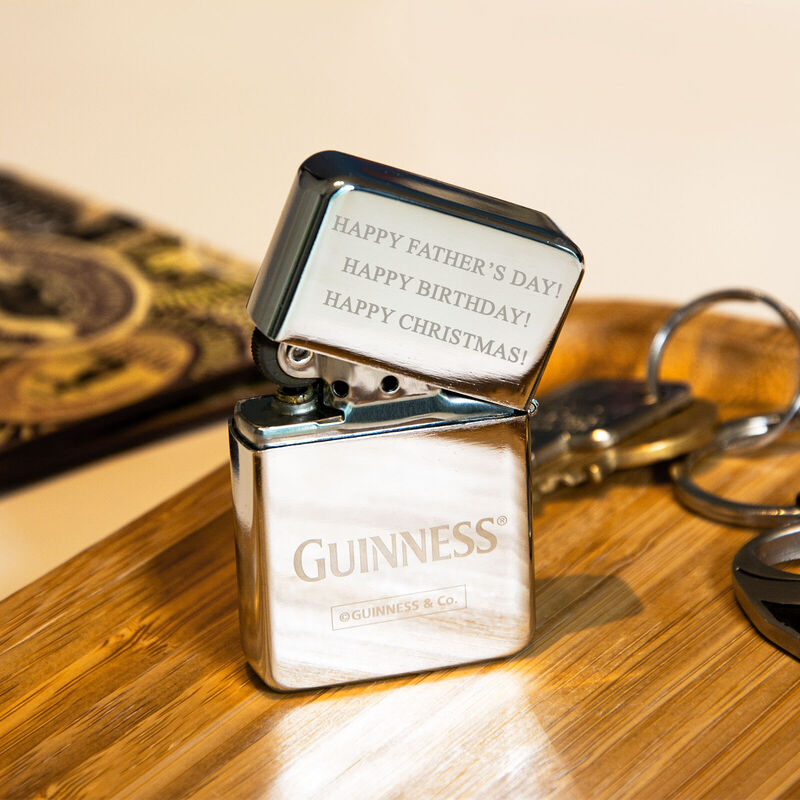 Official Guinness Oil Lighter With Engraving and Gift Box